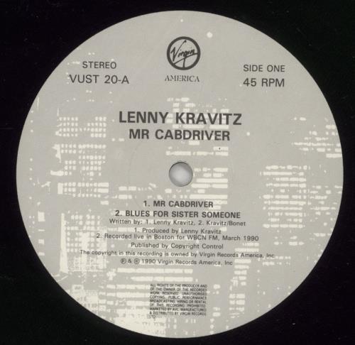 Lenny Kravitz Mr Cab Driver 12" vinyl single (12 inch record / Maxi-single) UK KVZ12MR56558