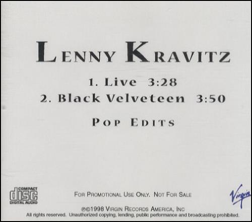 Lenny Kravitz Pop Edits CD-R acetate US KVZCRPO132924