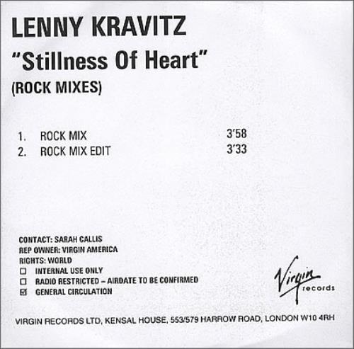 Lenny Kravitz Stillness Of The Heart CD-R acetate UK KVZCRST373126