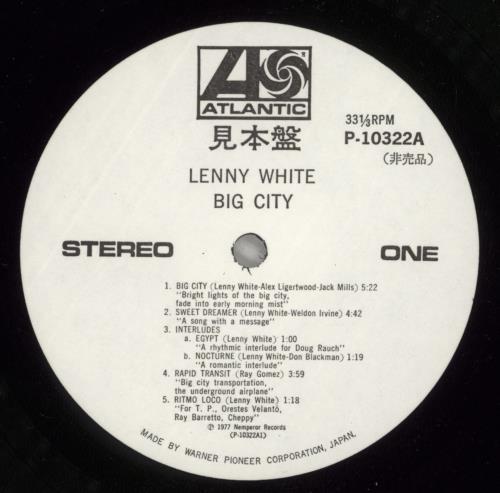 Lenny White Big City vinyl LP album (LP record) Japanese L1YLPBI872525