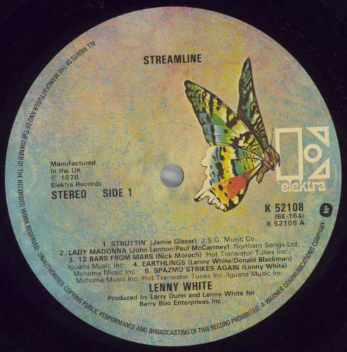Lenny White Streamline vinyl LP album (LP record) UK L1YLPST826057