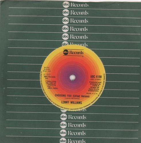 Lenny Williams Choosing You 7" vinyl single (7 inch record / 45) UK LW007CH664310