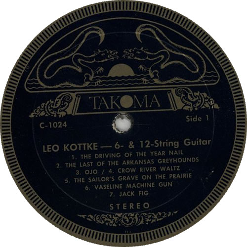 Leo Kottke 6 And 12 String Guitar vinyl LP album (LP record) US KTTLPAN632884