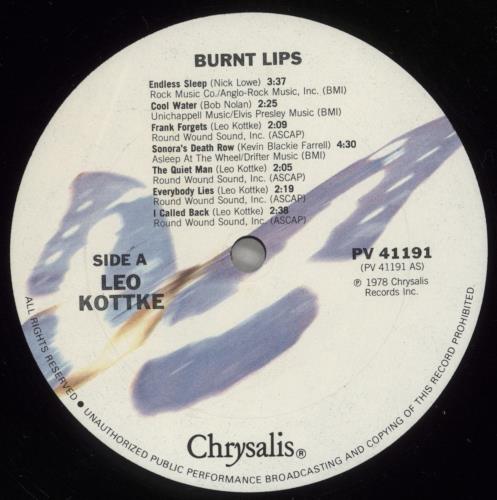 Leo Kottke Burnt Lips vinyl LP album (LP record) US KTTLPBU880823
