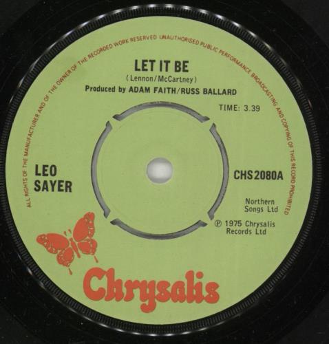 Leo Sayer Let It Be 7" vinyl single (7 inch record / 45) UK LSY07LE866549