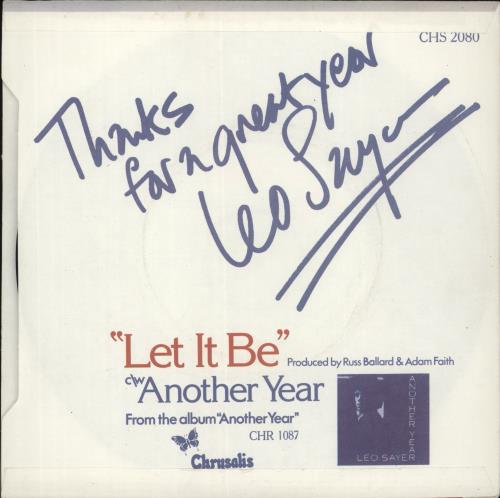 Leo Sayer Let It Be 7" vinyl single (7 inch record / 45) UK LSY07LE866549