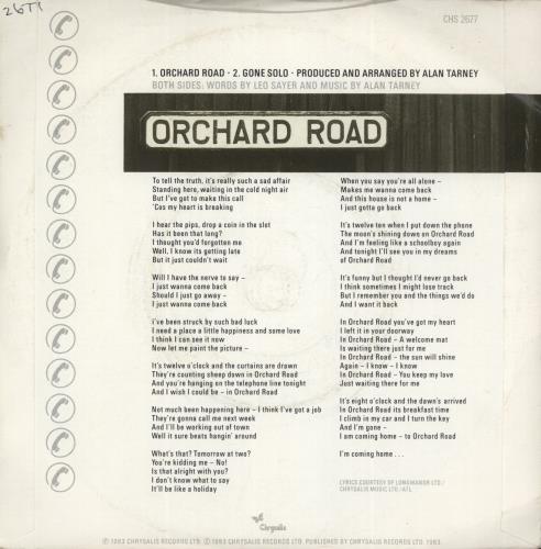 Leo Sayer Orchard Road 7" vinyl single (7 inch record / 45) UK LSY07OR671880