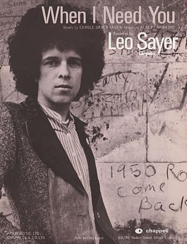 Leo Sayer When I Need You sheet music UK LSYSMWH387610