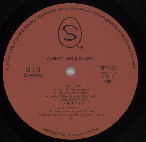 Leon Russell Carney vinyl LP album (LP record) Japanese LRULPCA873423