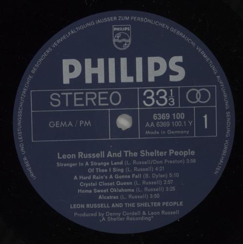 Leon Russell Leon Russell And The Shelter People vinyl LP album (LP record) German LRULPLE737776