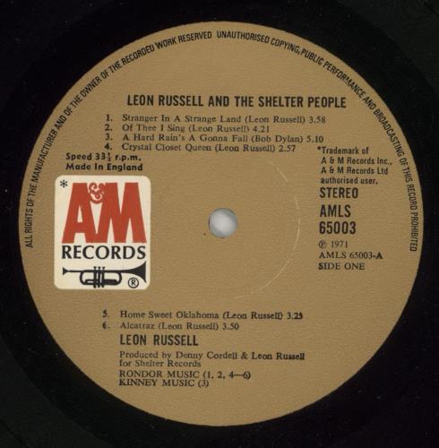 Leon Russell Leon Russell And The Shelter People vinyl LP album (LP record) UK LRULPLE806902