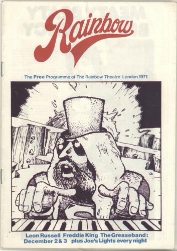 Leon Russell Rainbow tour programme UK LRUTRRA694558