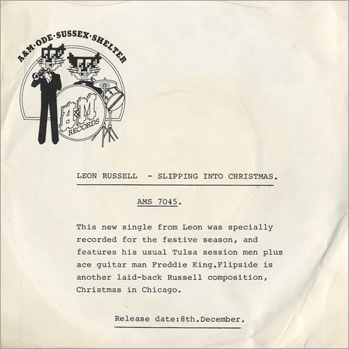 Leon Russell Slipping Into Christmas 7" vinyl single (7 inch record / 45) UK LRU07SL193139