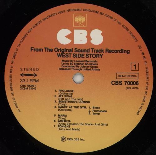 Leonard Bernstein West Side Story vinyl LP album (LP record) Dutch 5LBLPWE753825