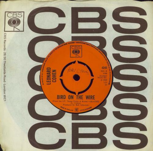 Leonard Cohen Bird On The Wire - 4-prong 7" vinyl single (7 inch record / 45) UK COH07BI830288