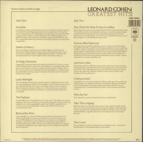 Leonard Cohen Greatest Hits vinyl LP album (LP record) Dutch COHLPGR312221