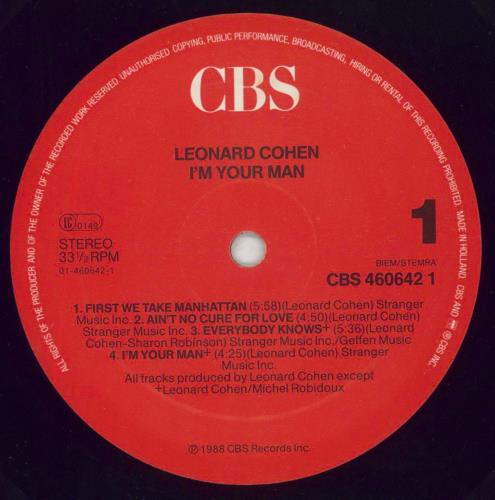 Leonard Cohen I'm Your Man - Stickered Sleeve vinyl LP album (LP record) Dutch COHLPIM712326