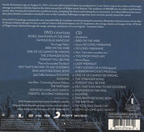 Leonard Cohen Live At The Isle Of Wight 1970 2-disc CD/DVD set UK COH2DLI813211