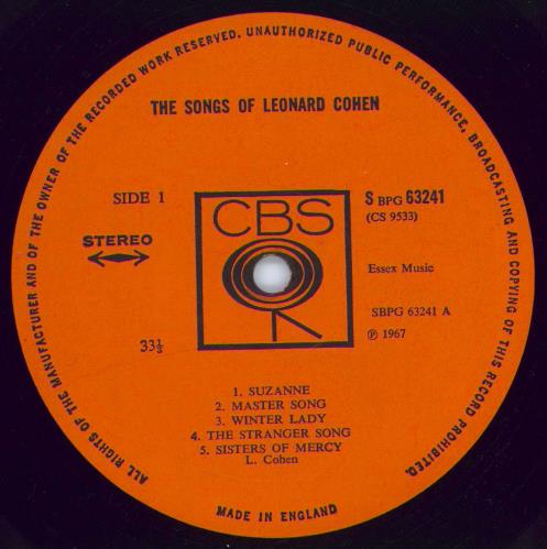 Leonard Cohen Songs Of Leonard Cohen - 1st - Laminated/Stereo sticker - EX vinyl LP album (LP record) UK COHLPSO778821