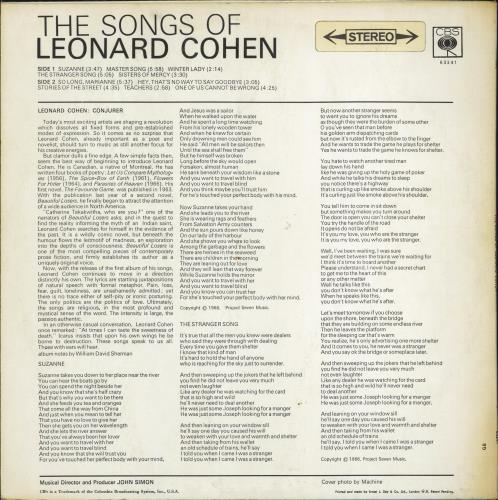 Leonard Cohen Songs Of Leonard Cohen - 1st - Laminated/Stereo sticker - EX vinyl LP album (LP record) UK COHLPSO778821