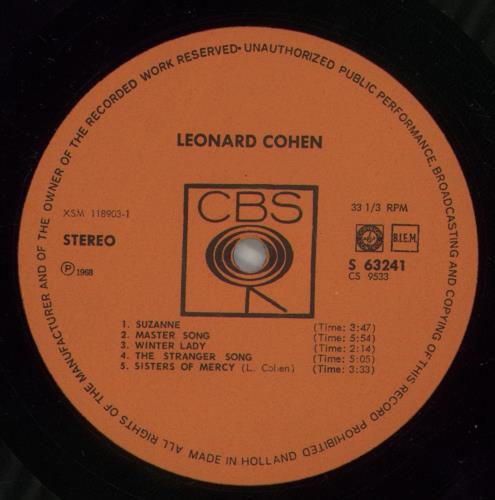 Leonard Cohen Songs Of Leonard Cohen vinyl LP album (LP record) Dutch COHLPSO885240