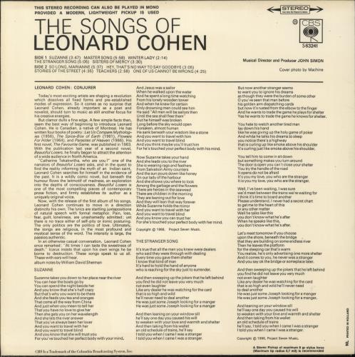 Leonard Cohen Songs Of Leonard Cohen vinyl LP album (LP record) Dutch COHLPSO885240