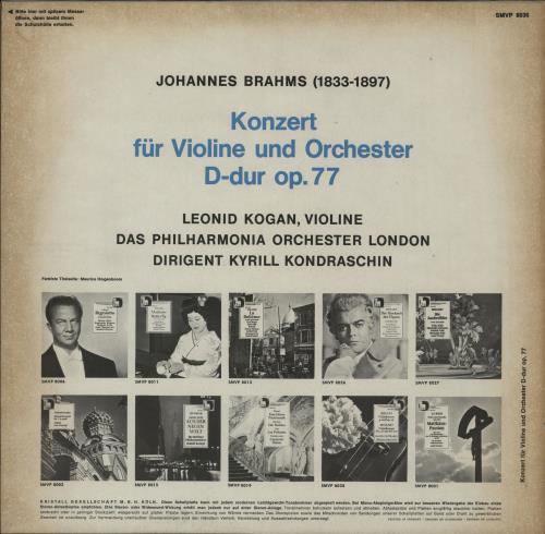 Leonid Kogan Brahms: Violinkonzert D-dur op 77 vinyl LP album (LP record) German N7PLPBR635571