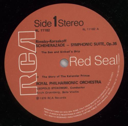 Leopold Stokowski Scheherazade, Symphonic Suite, Op. 35 vinyl LP album (LP record) Italian L1OLPSC761466