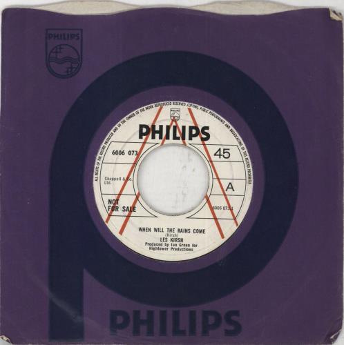 Les Kirsh When Will The Rains Come 7" vinyl single (7 inch record / 45) UK 8I007WH851736