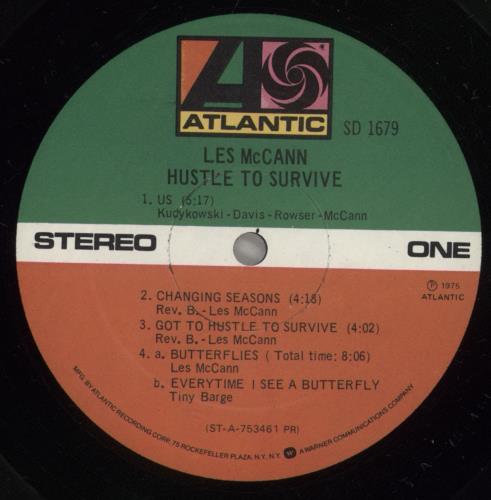 Les McCann Hustle To Survive vinyl LP album (LP record) US L~MLPHU522791