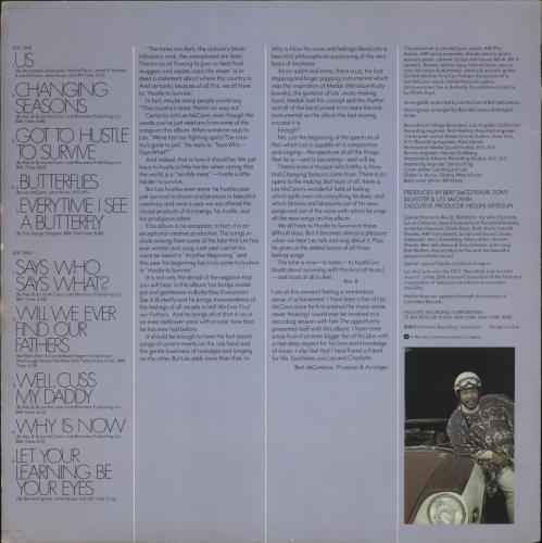 Les McCann Hustle To Survive vinyl LP album (LP record) US L~MLPHU522791