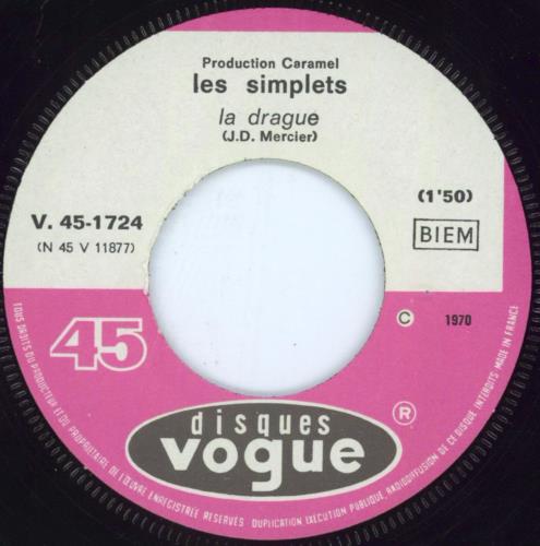 Les Simplets La Drague + Sleeve 7" vinyl single (7 inch record / 45) French 5J707LA802574