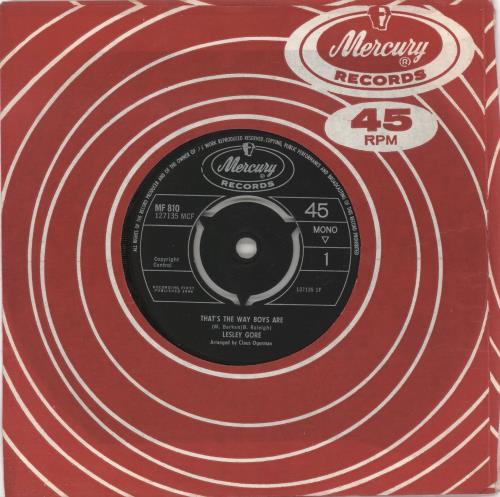 Lesley Gore That's The Way Boys Are 7" vinyl single (7 inch record / 45) UK LGO07TH726443