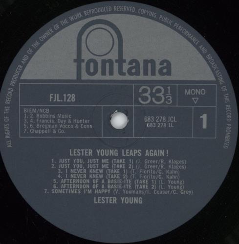 Lester Young Leaps Again! vinyl LP album (LP record) UK LYJLPLE421232