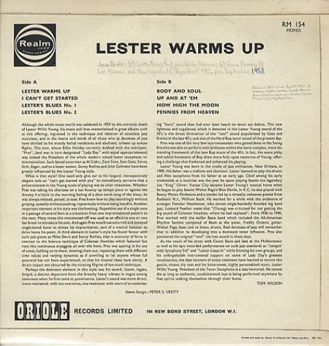 Lester Young Lester Warms Up vinyl LP album (LP record) UK LYJLPLE331464