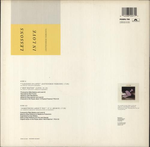 Level 42 Lessons In Love (Extended Version) 12" vinyl single (12 inch record / Maxi-single) UK L4212LE07734