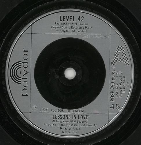 Level 42 Lessons In Love 7" vinyl single (7 inch record / 45) UK L4207LE243140