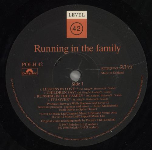 Level 42 Running In The Family - Shrink vinyl LP album (LP record) UK L42LPRU882672