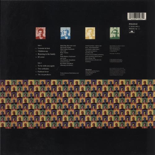 Level 42 Running In The Family vinyl LP album (LP record) UK L42LPRU231703