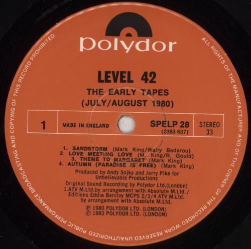 Level 42 The Early Tapes vinyl LP album (LP record) UK L42LPTH521889