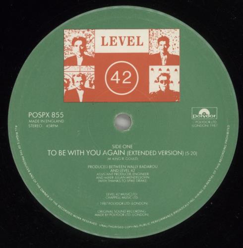Level 42 To Be With You Again 12" vinyl single (12 inch record / Maxi-single) UK L4212TO39792