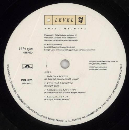 Level 42 World Machine vinyl LP album (LP record) UK L42LPWO231705