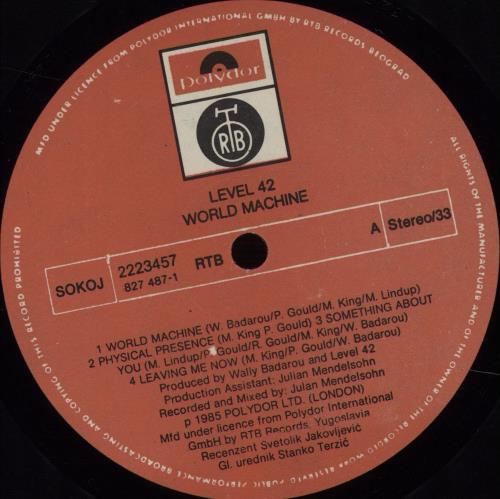 Level 42 World Machine vinyl LP album (LP record) Yugoslavian L42LPWO671214