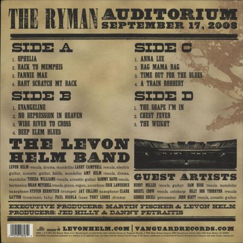 Levon Helm Ramble At The Ryman 2-LP vinyl record set (Double LP Album) US VHE2LRA751390