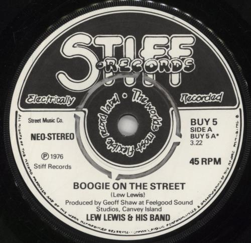 Lew Lewis Boogie On The Street 7" vinyl single (7 inch record / 45) UK LWZ07BO520797