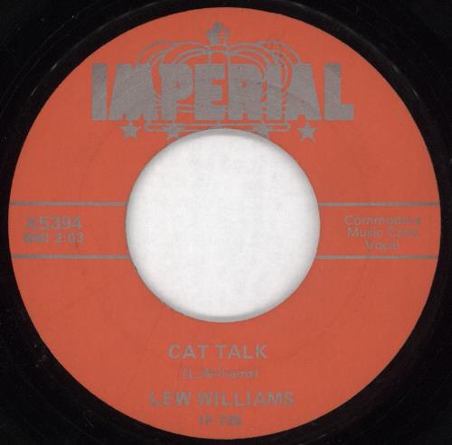 Lew Williams Cat Talk / Gone Ape Man 7" vinyl single (7 inch record / 45) US 0W-07CA737308