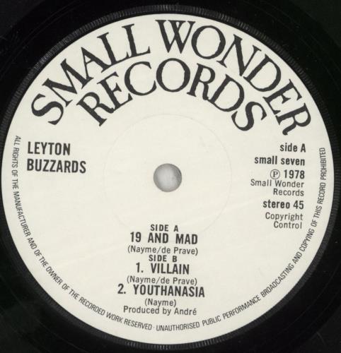 Leyton Buzzards 19 And Mad 7" vinyl single (7 inch record / 45) UK VKK07AN574584