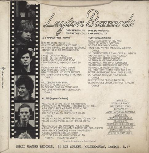 Leyton Buzzards 19 And Mad 7" vinyl single (7 inch record / 45) UK VKK07AN574584