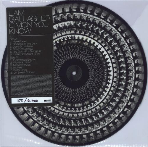 Liam Gallagher C'mon You Know picture disc LP (vinyl picture disc album) UK LGLPDCM798818