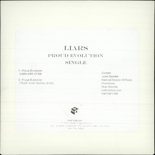 Liars Proud Evolution CD-R acetate US LRSCRPR516661